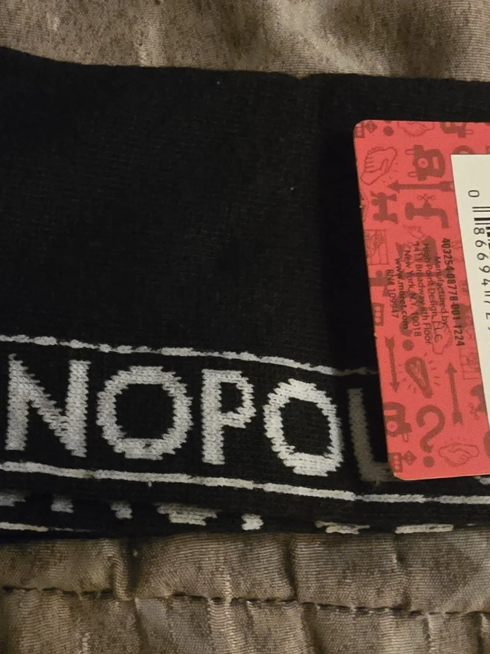 Men’s Black Crew Socks with Colorful Monopoly Game Icons-NWT!